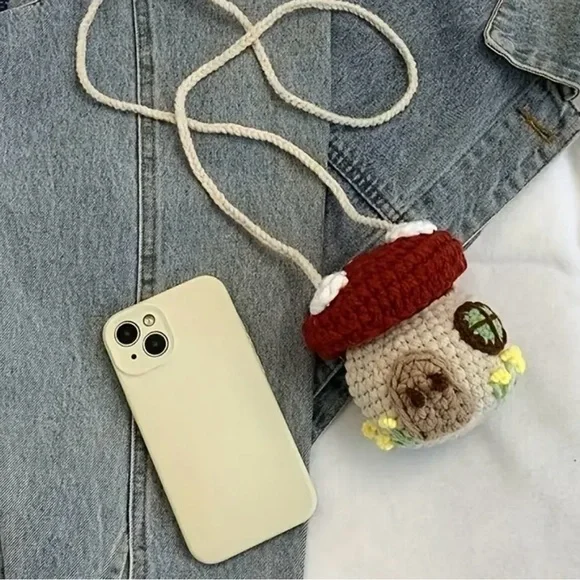 Crochet Mushroom Bag with Red Cap, NWOT - Picture 8 of 9